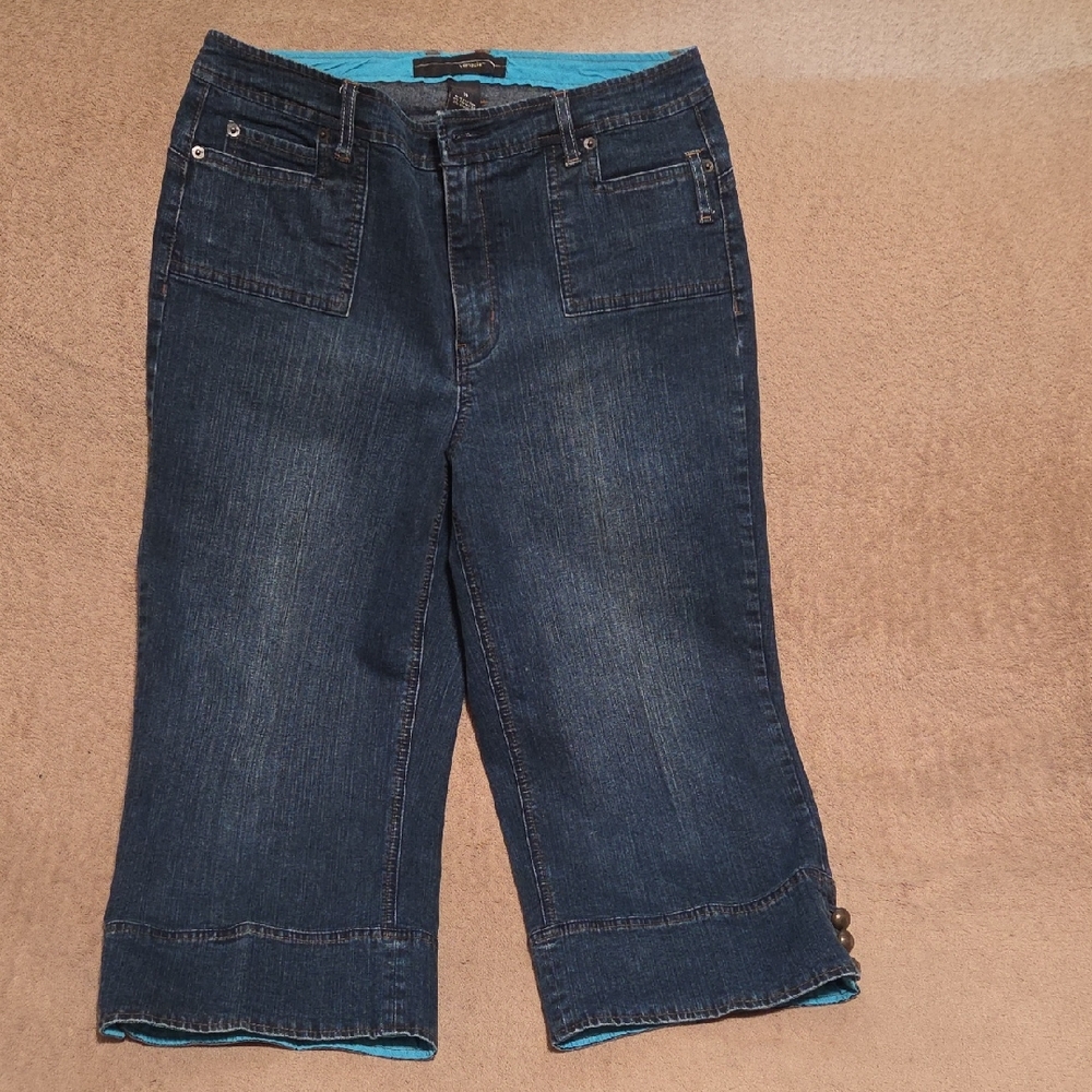 Venezia Women's Dark Blue Cropped Jeans Size 14